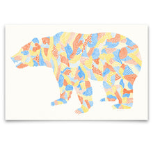 Load image into Gallery viewer, Colorful bear illustration on a white background